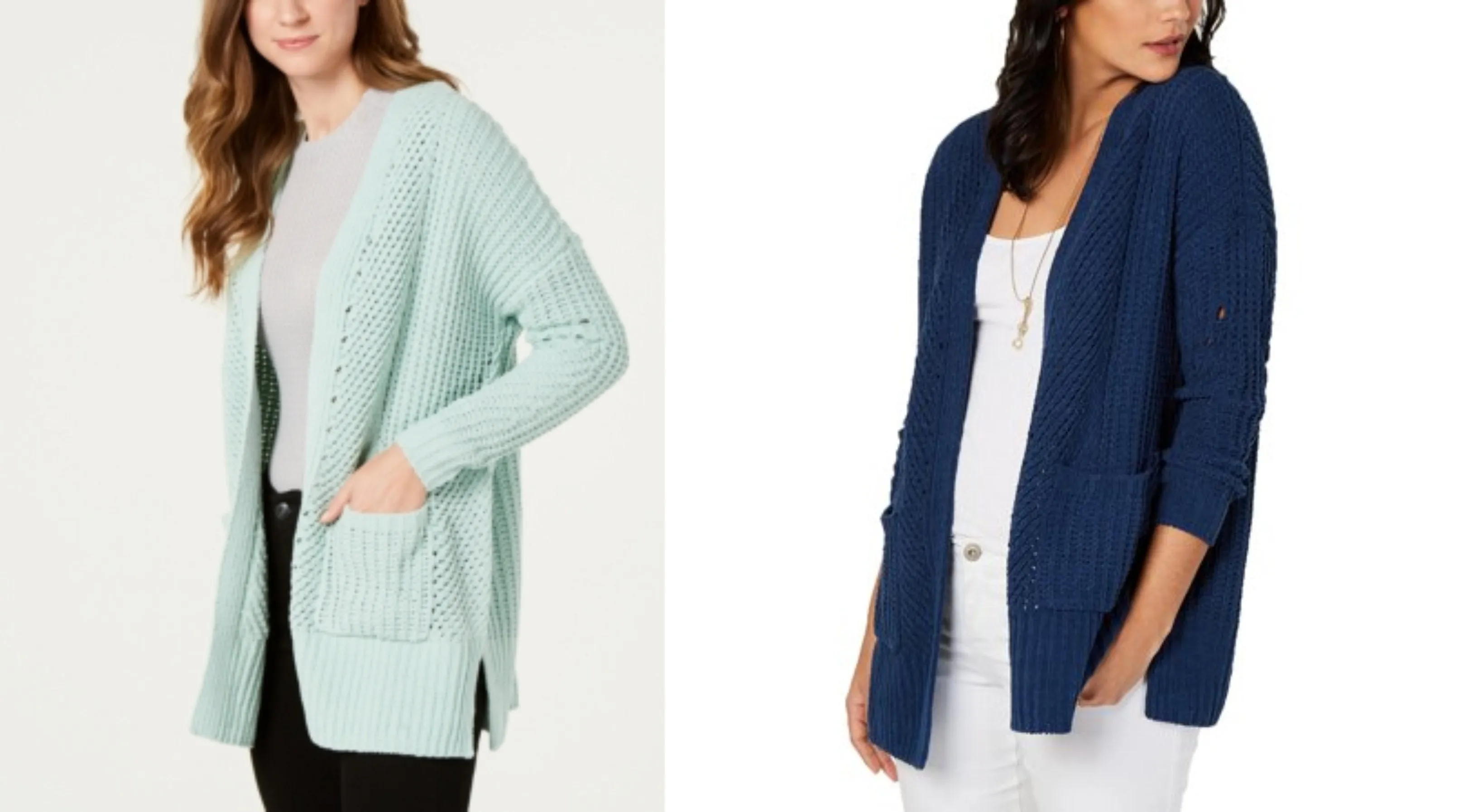 Style and Co Chenille Open-Front Cardigan