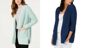 Style and Co Chenille Open-Front Cardigan