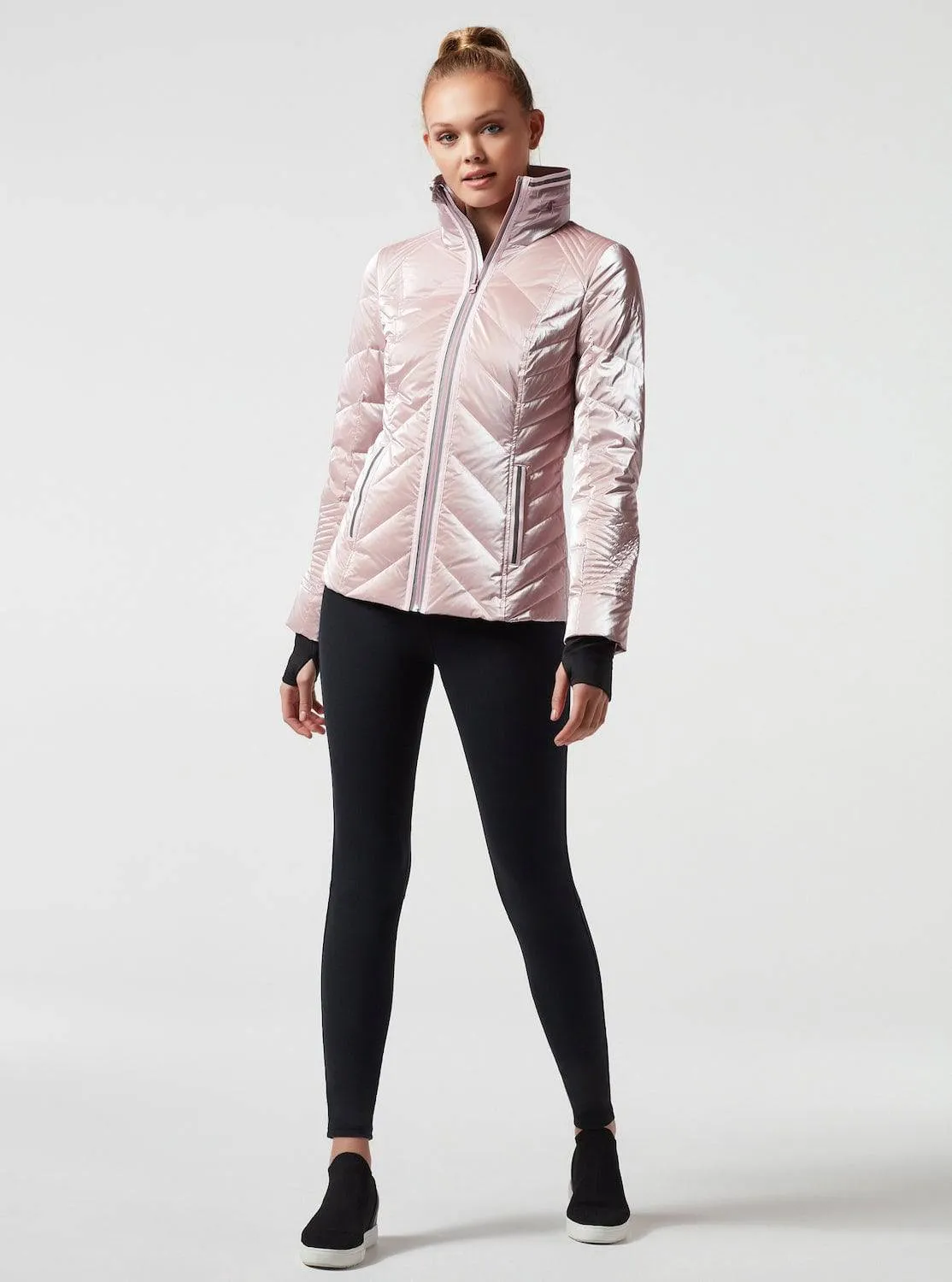 Super Hero Puffer With Reflective Trim - Pink