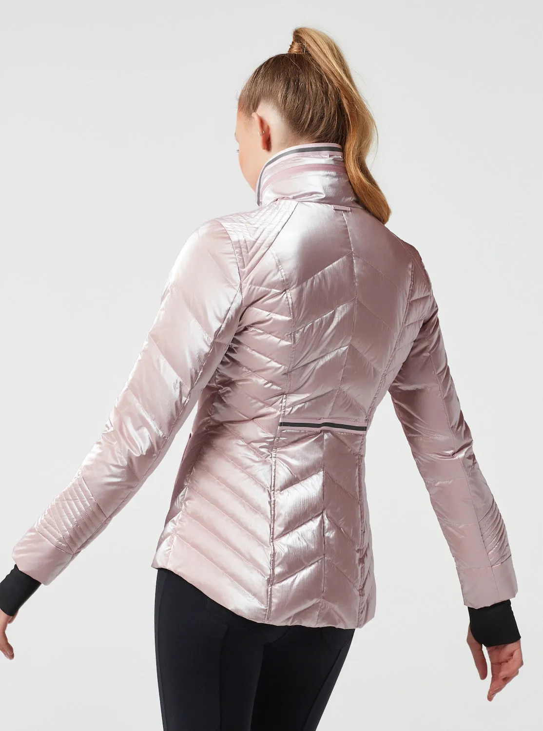 Super Hero Puffer With Reflective Trim - Pink