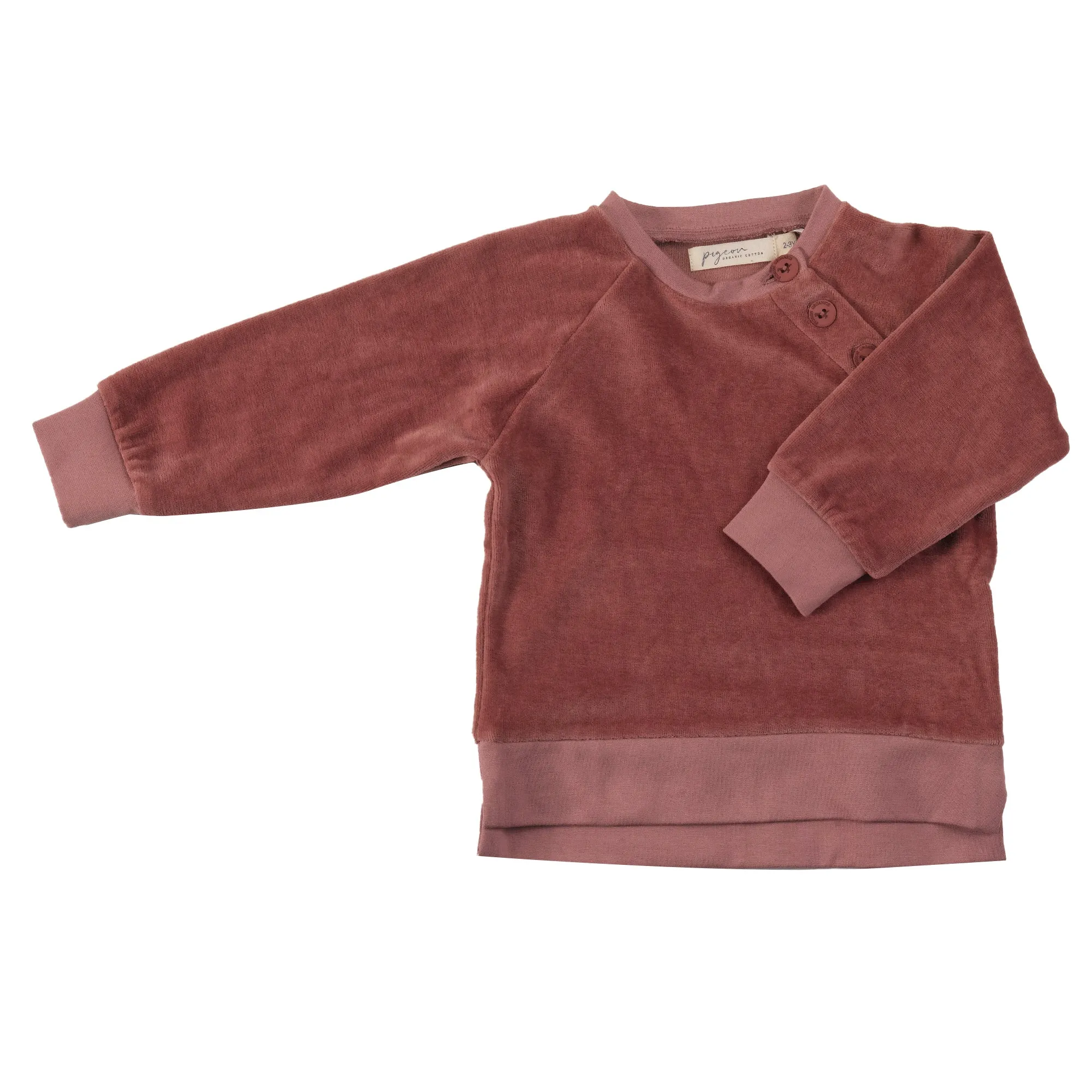 Sweatshirt- rose velour: Size 5-6Y