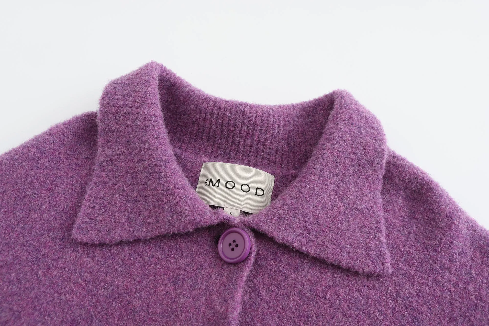 Teddy Knit Cardigan - Purple