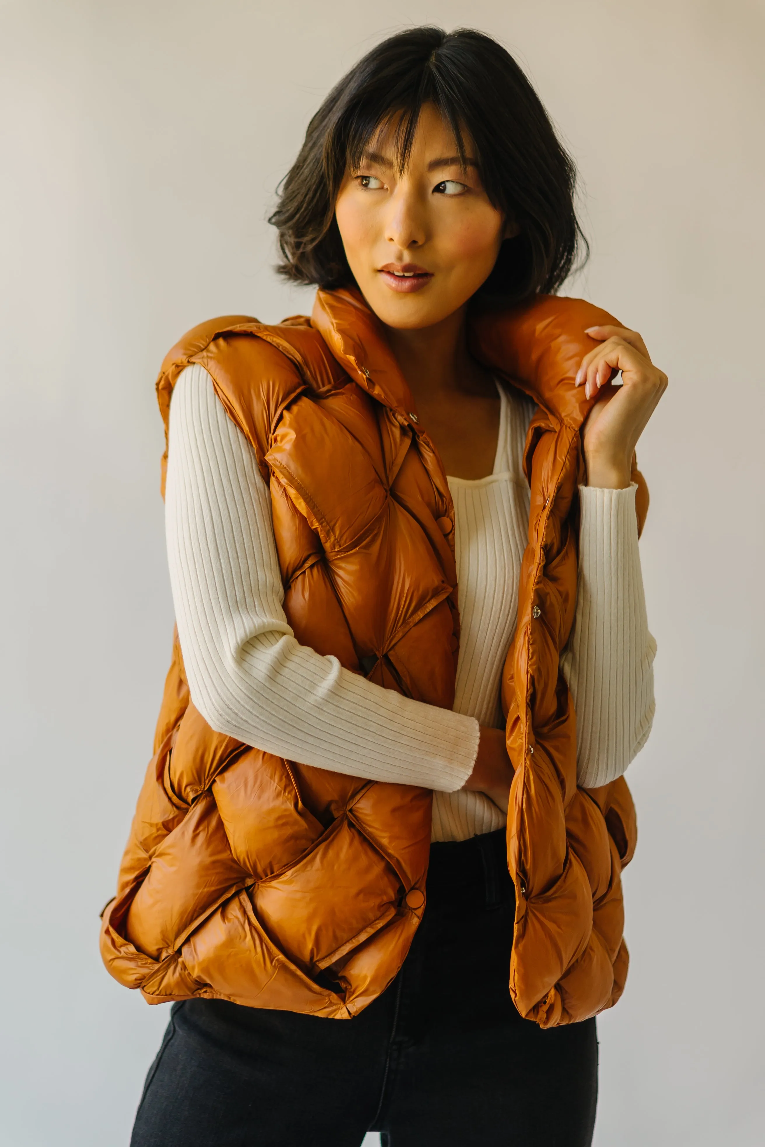 The Carrigan Puffer Vest in Camel