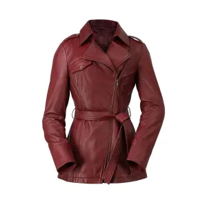 Traci Womens Leather Jacket Oxblood