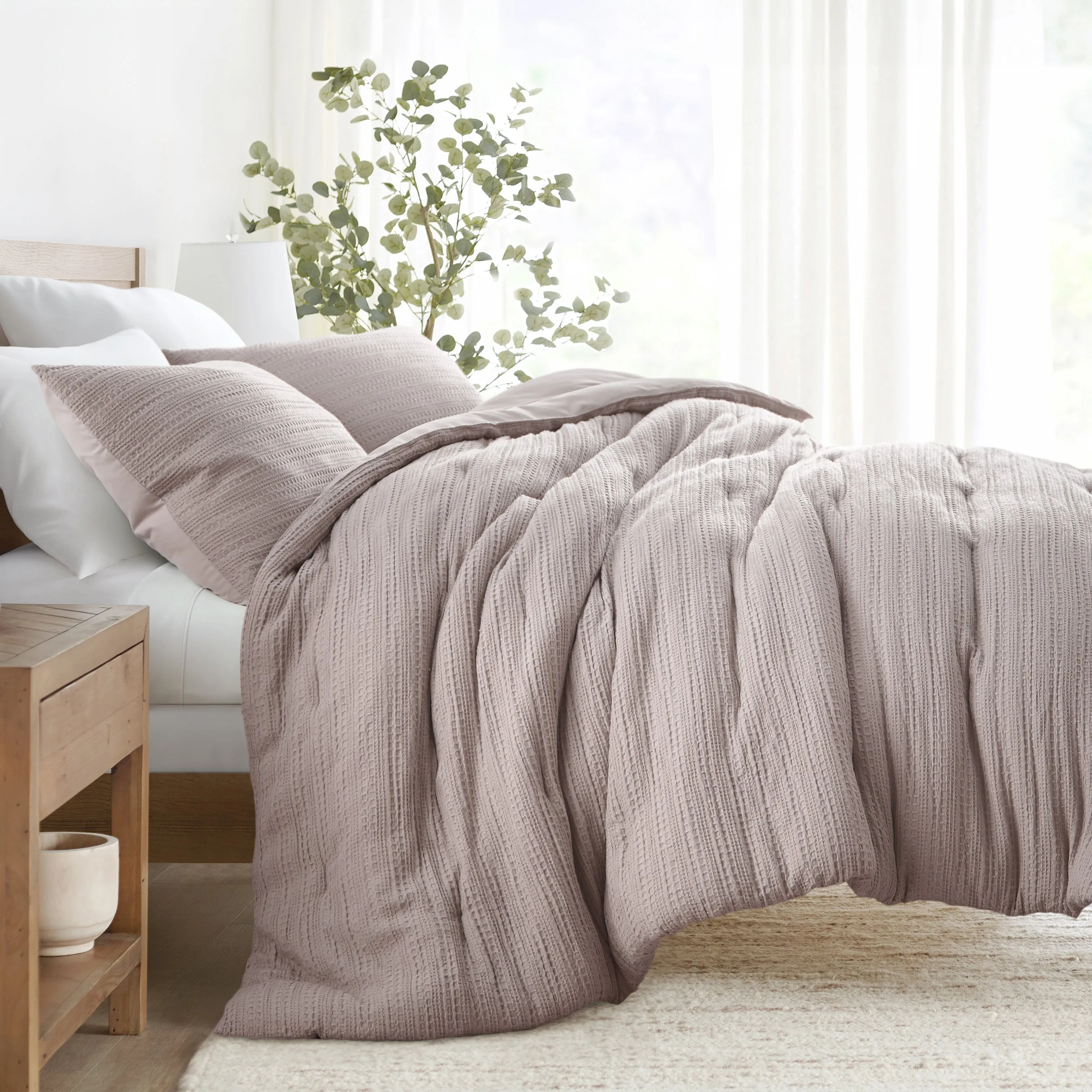 Waffle Textured Comforter Set (Sale)