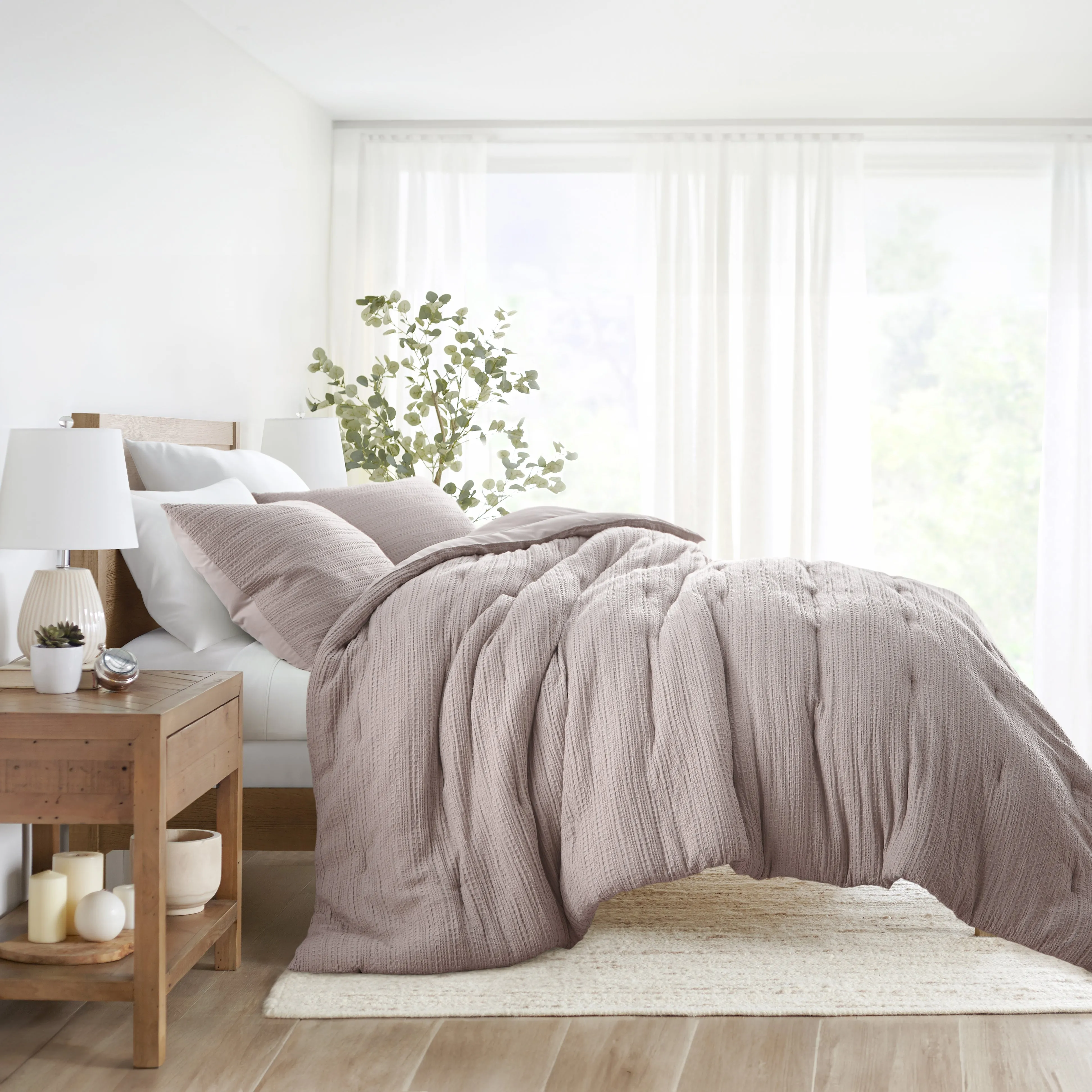 Waffle Textured Comforter Set (Sale)