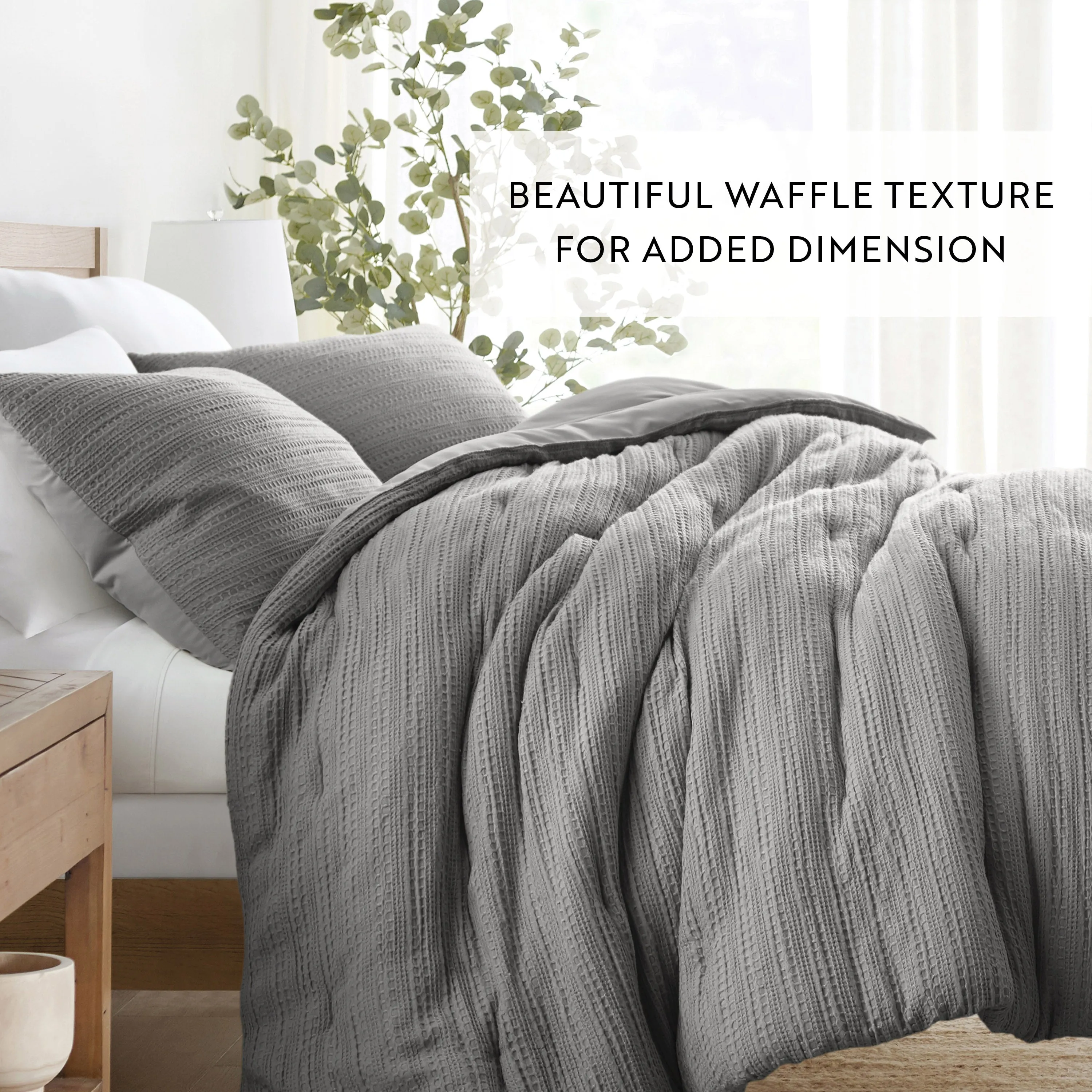 Waffle Textured Comforter Set (Sale)