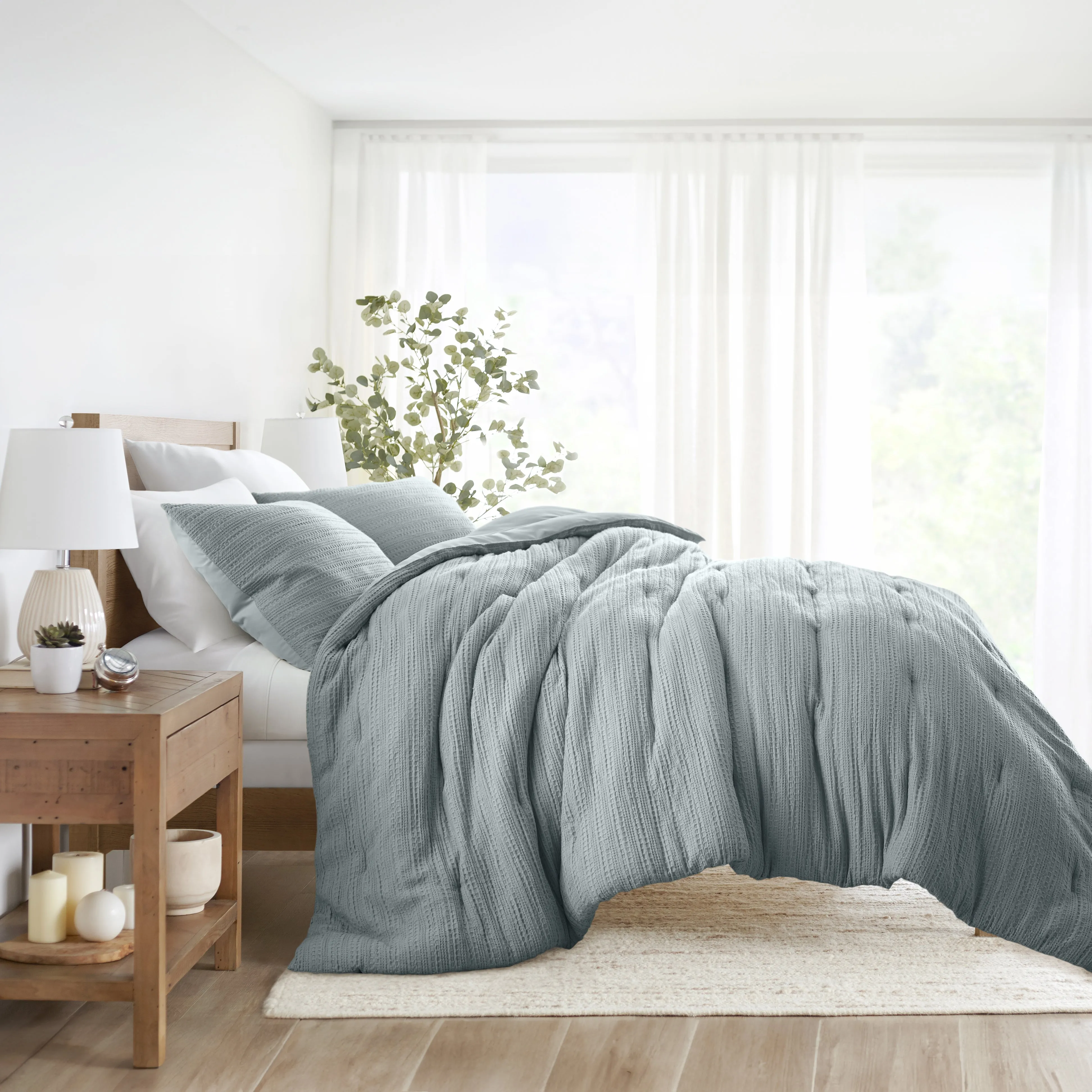 Waffle Textured Comforter Set (Sale)