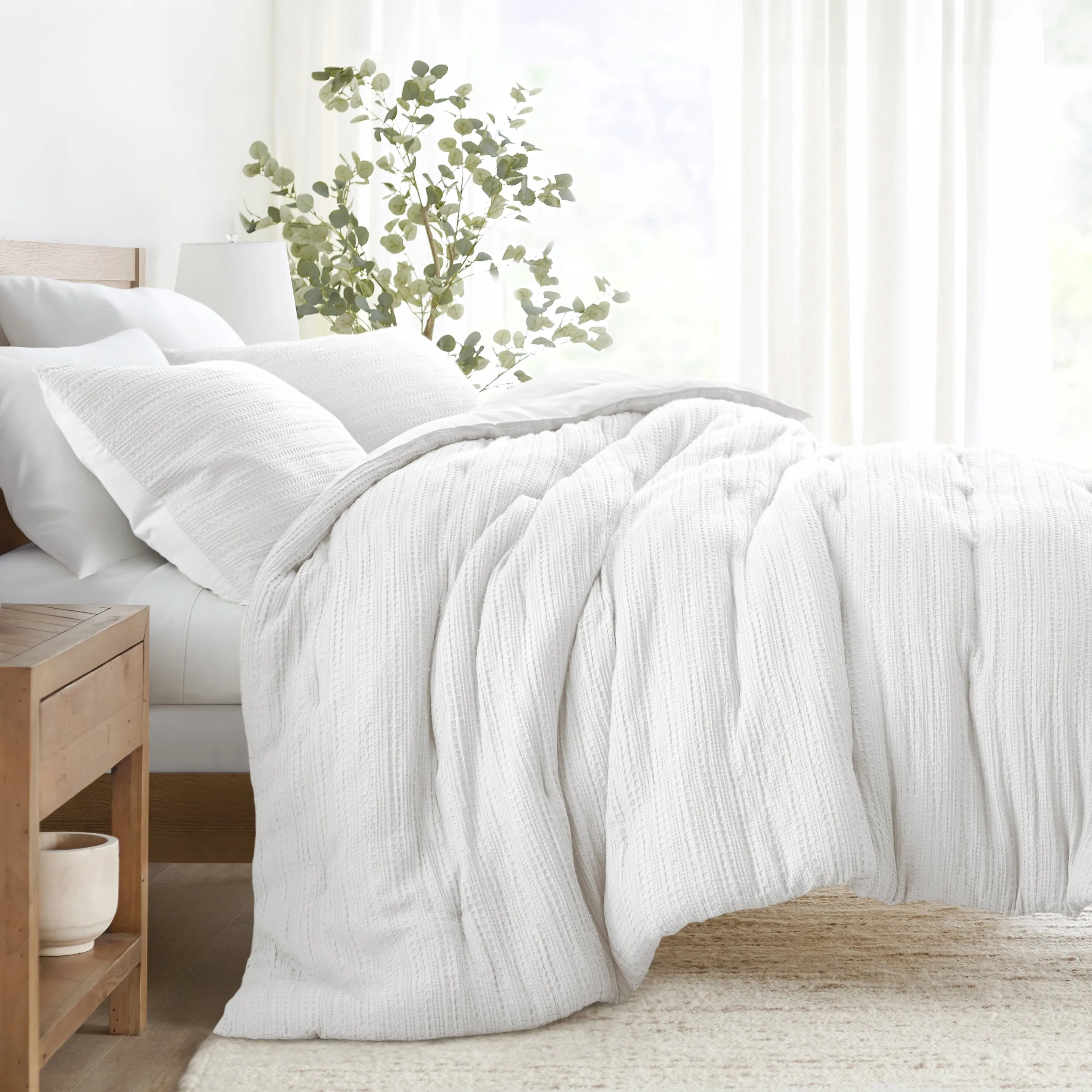 Waffle Textured Comforter Set (Sale)