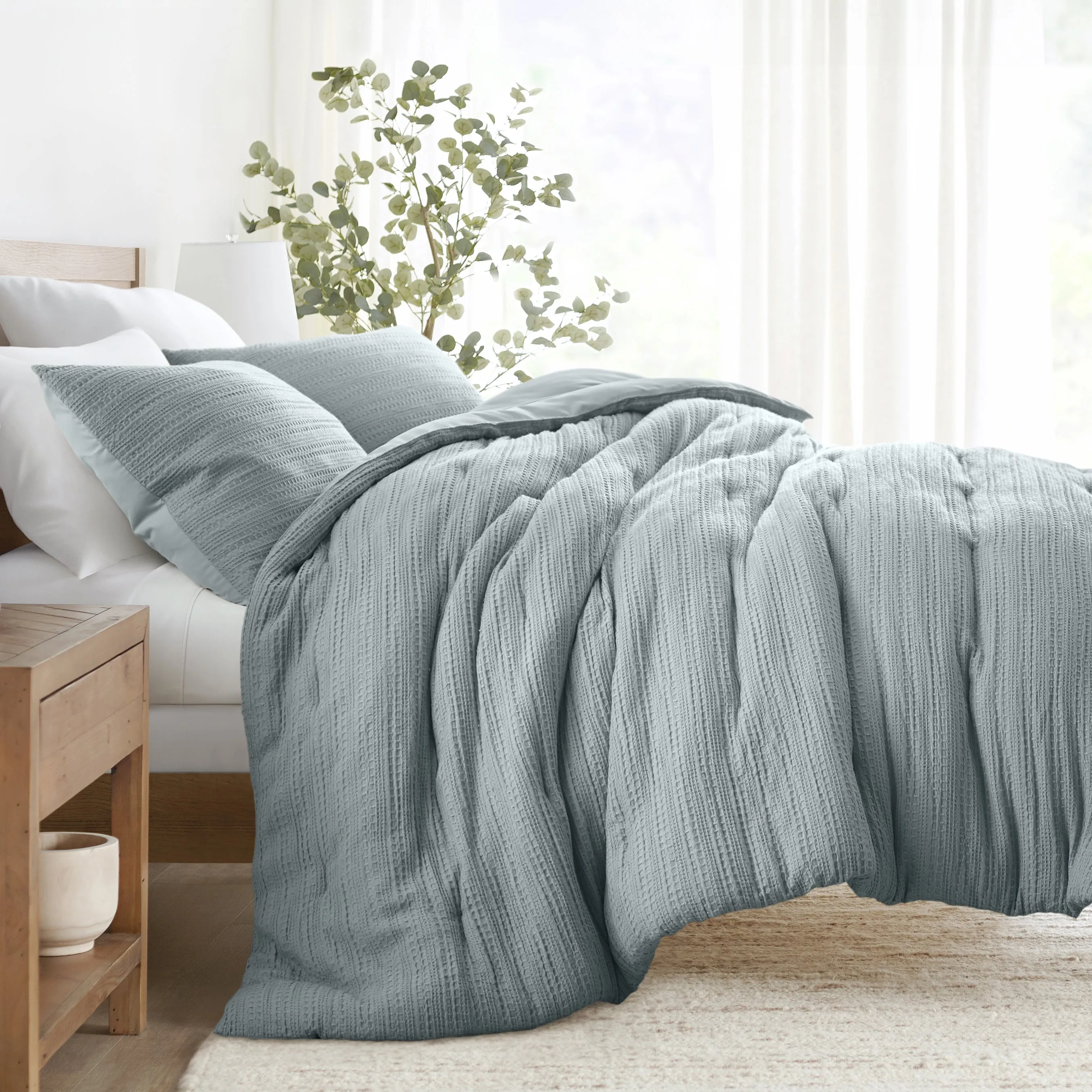 Waffle Textured Comforter Set (Sale)