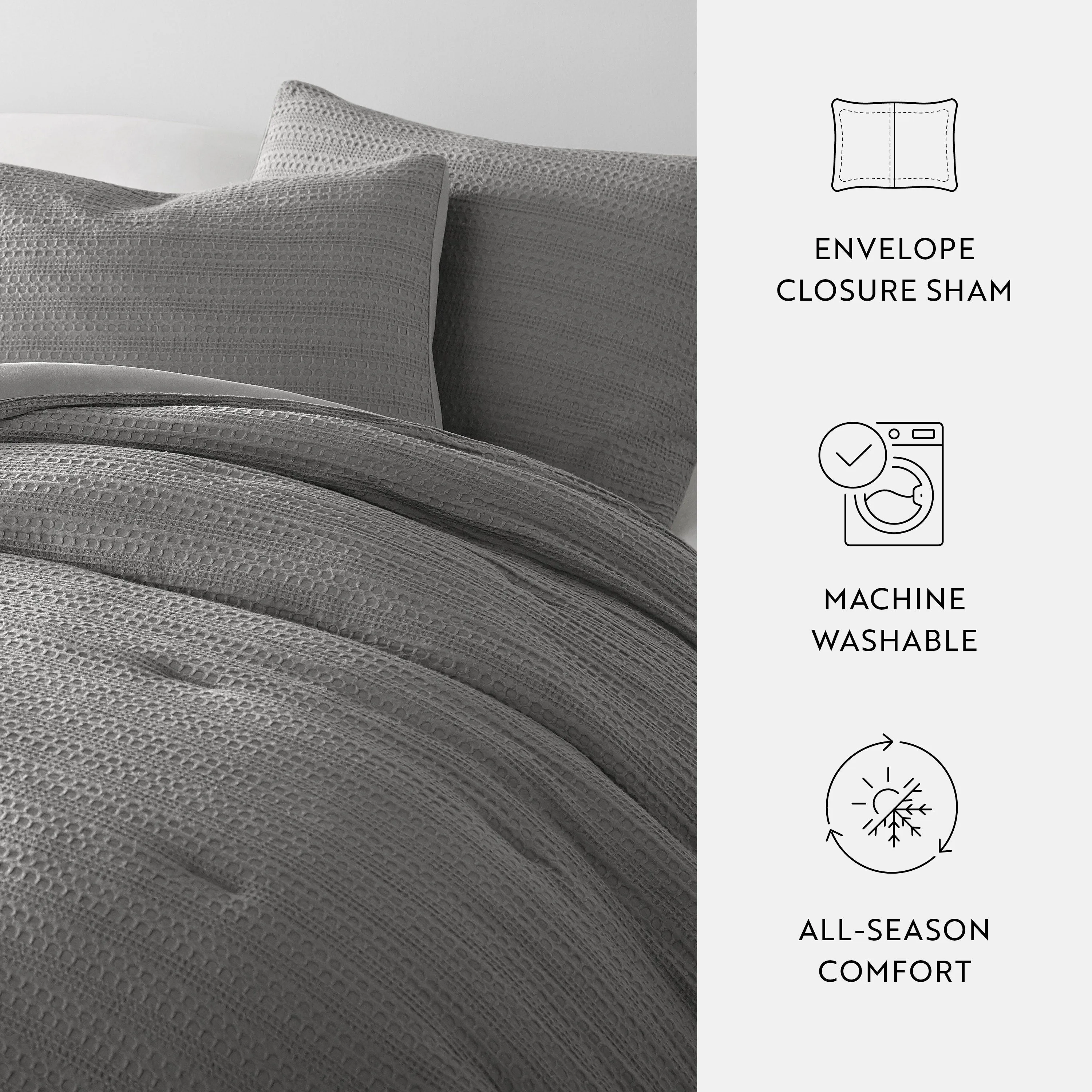 Waffle Textured Comforter Set (Sale)