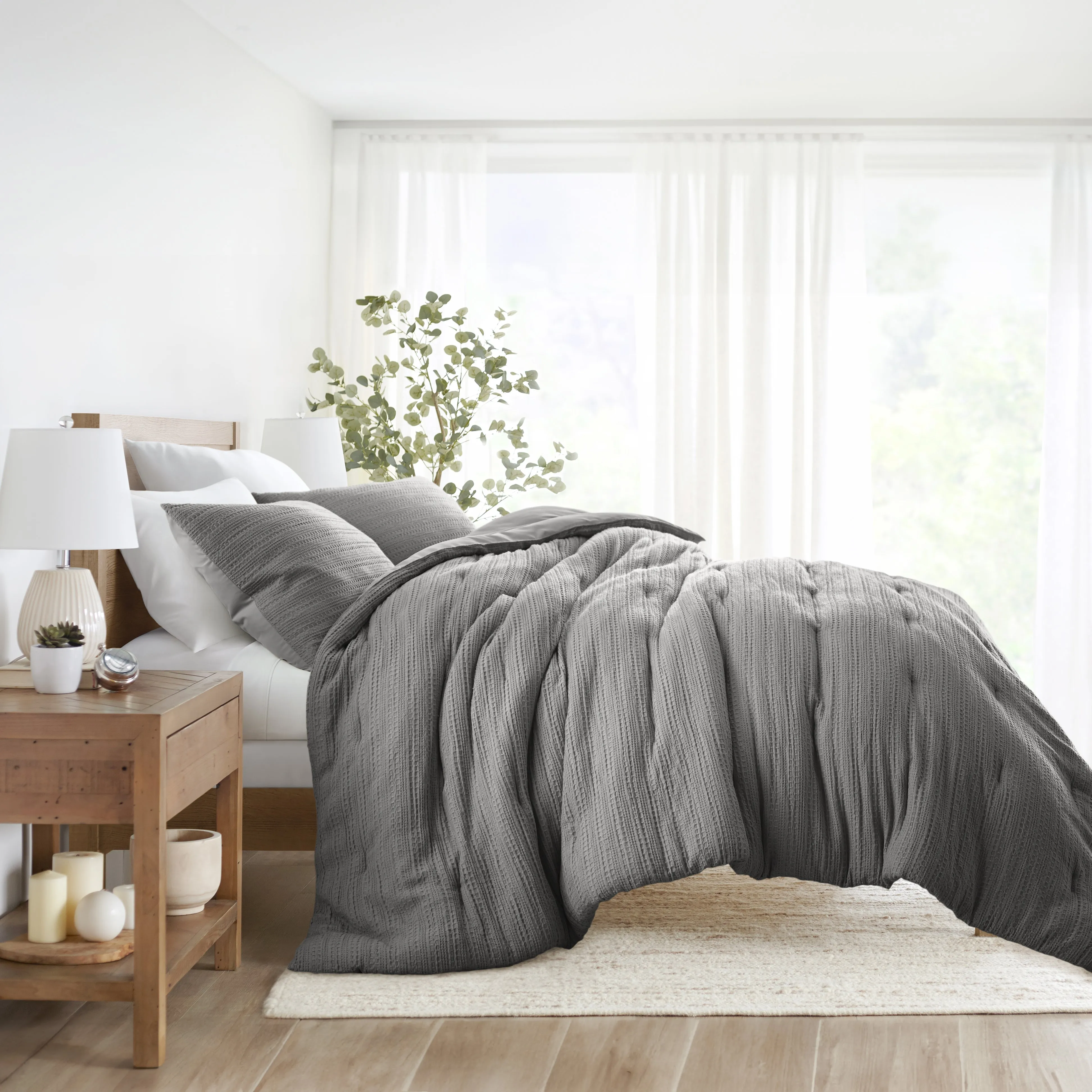 Waffle Textured Comforter Set (Sale)