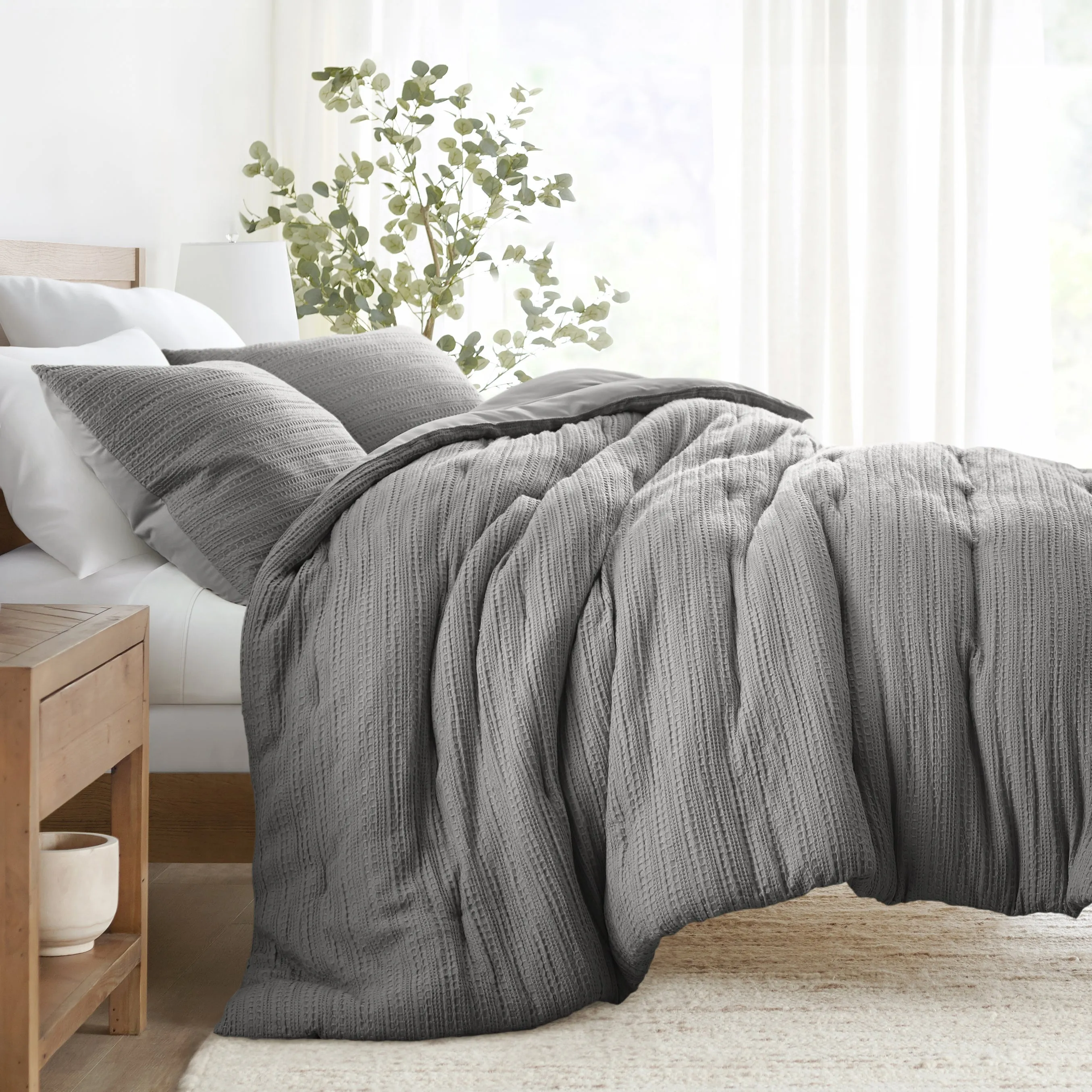 Waffle Textured Comforter Set (Sale)