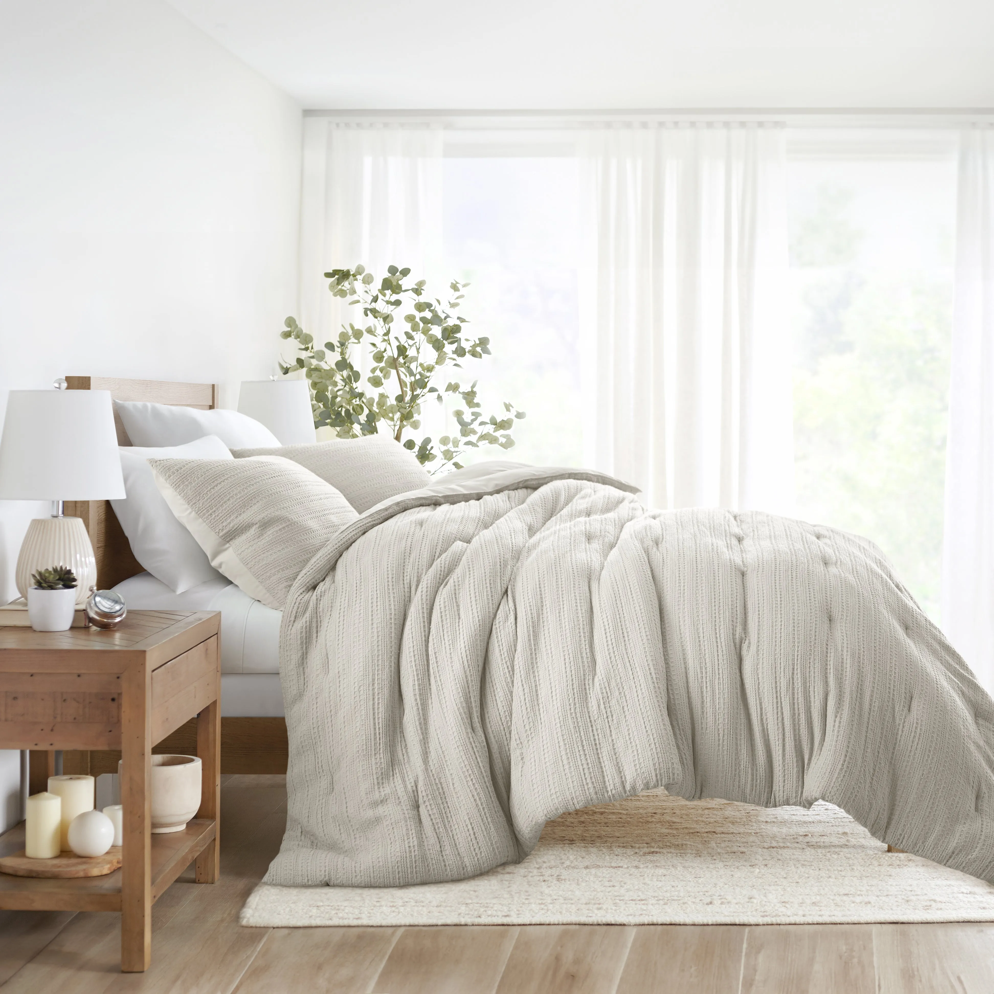 Waffle Textured Comforter Set (Sale)