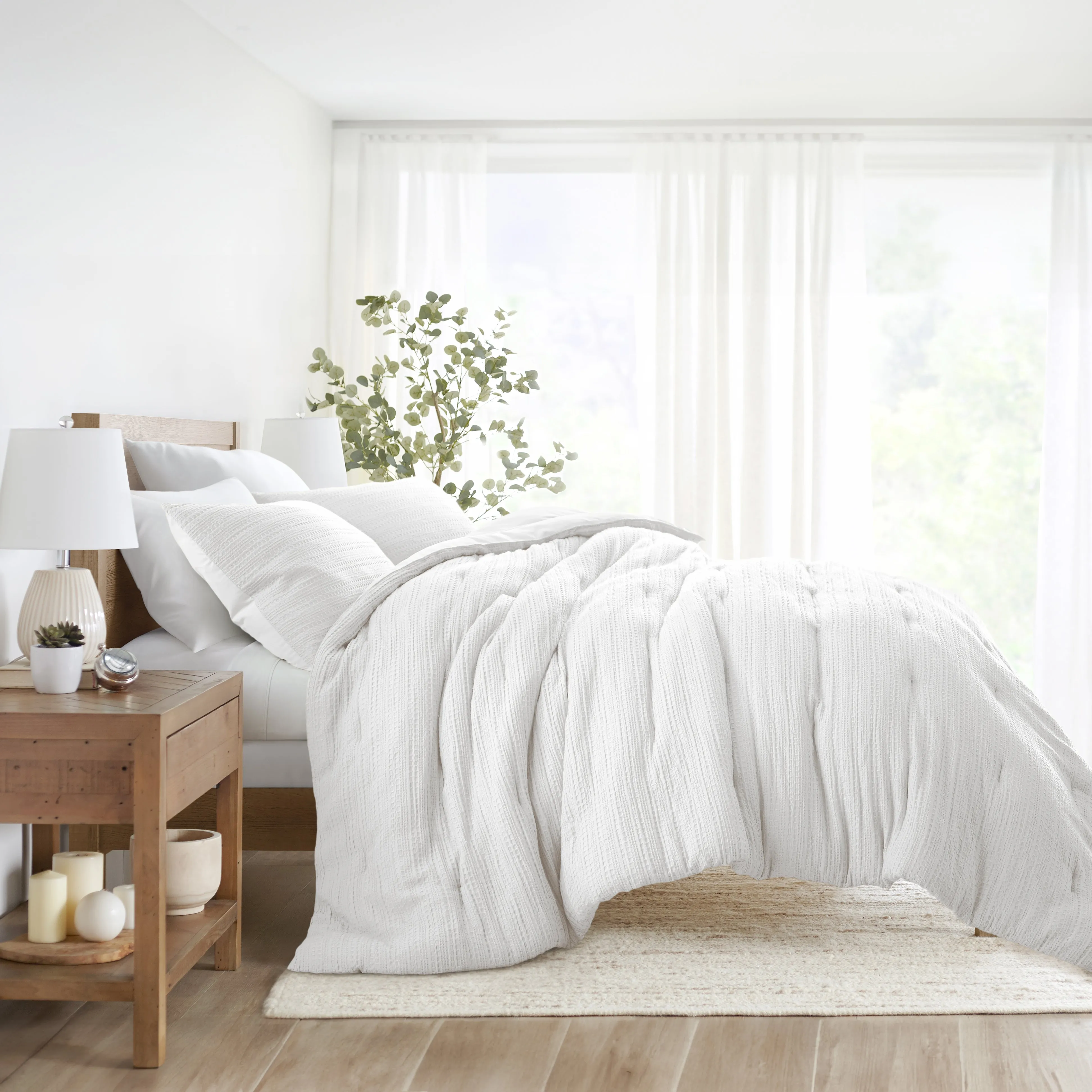 Waffle Textured Comforter Set (Sale)