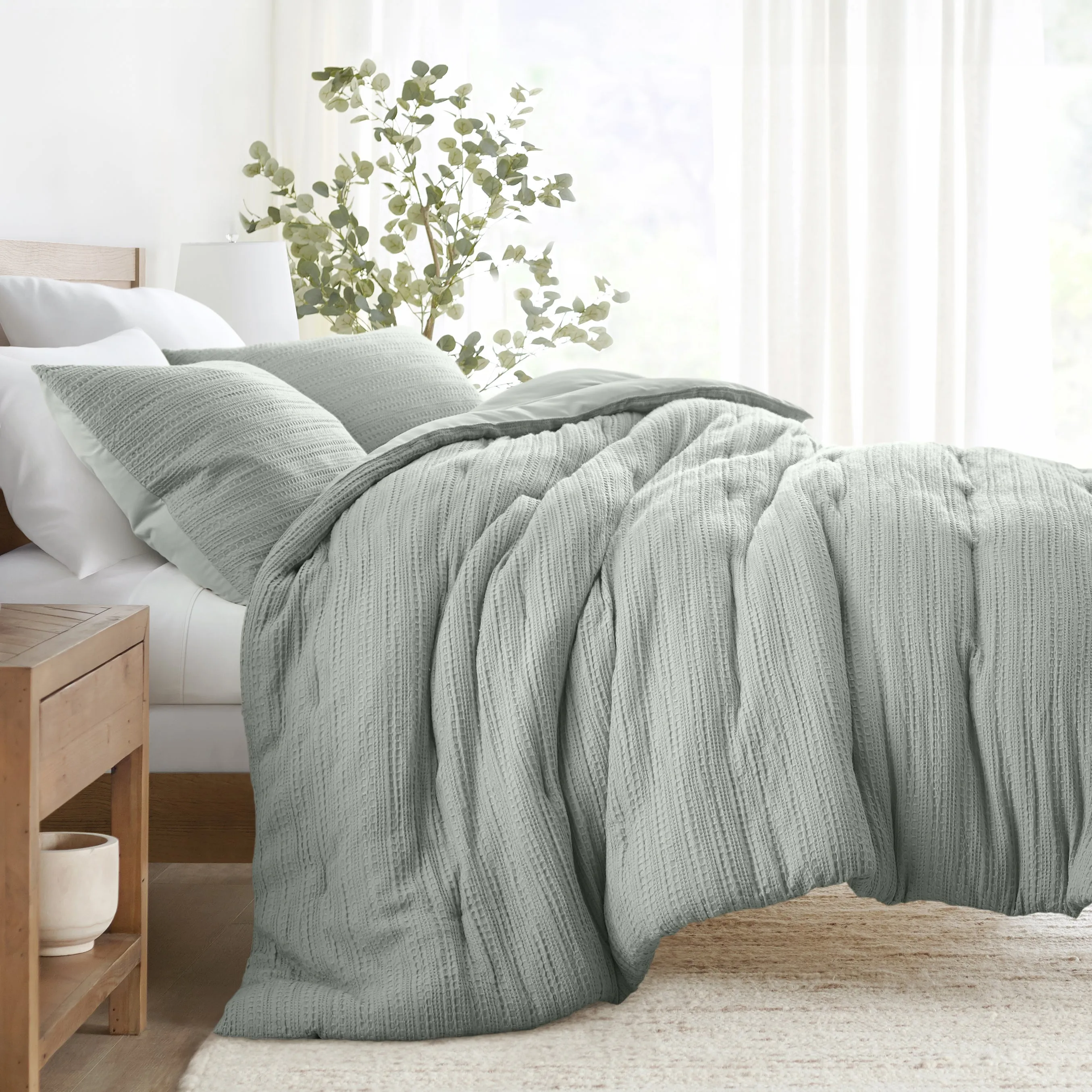 Waffle Textured Comforter Set (Sale)