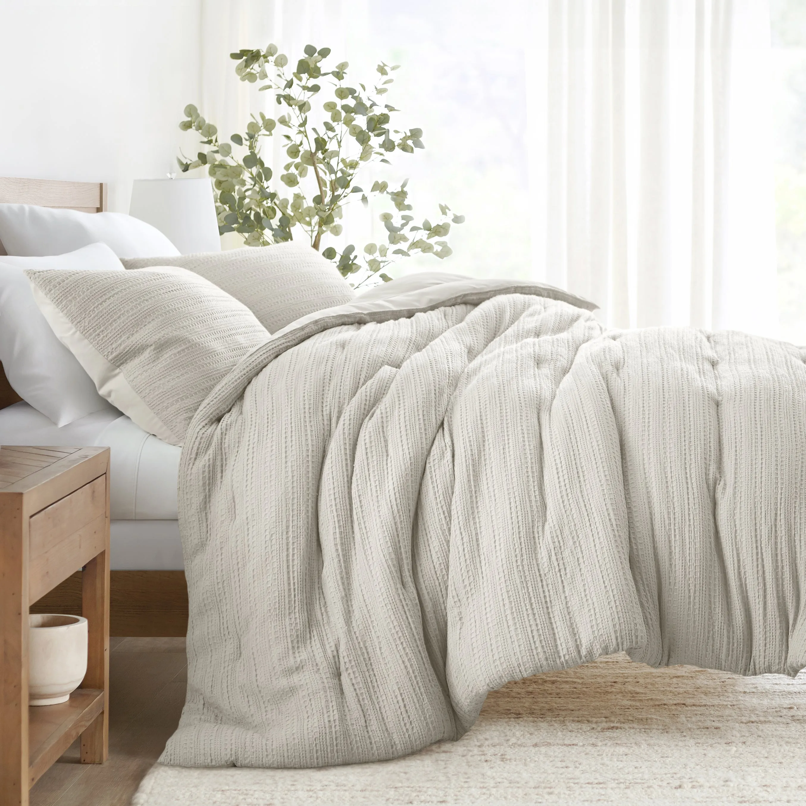 Waffle Textured Comforter Set (Sale)