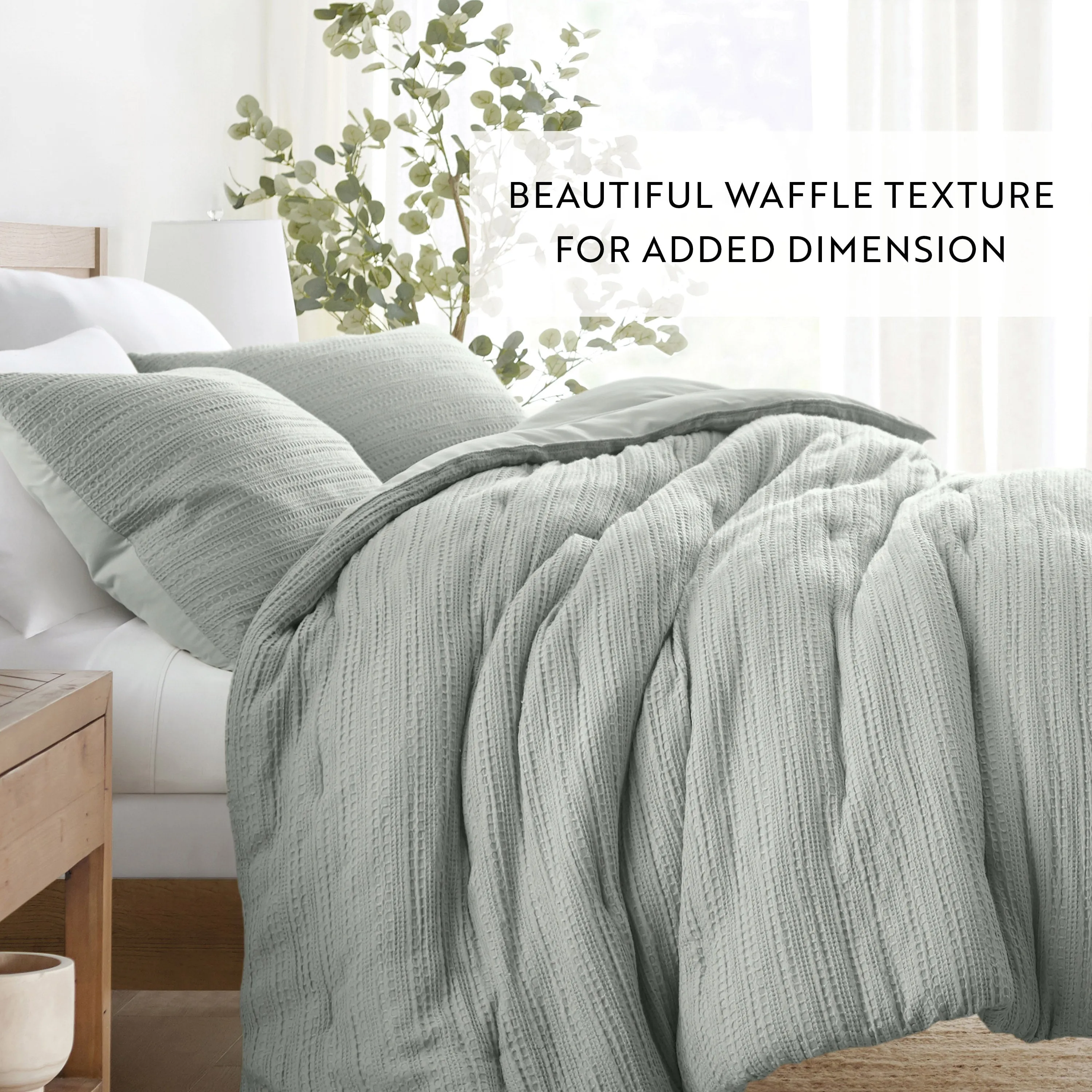 Waffle Textured Comforter Set (Sale)