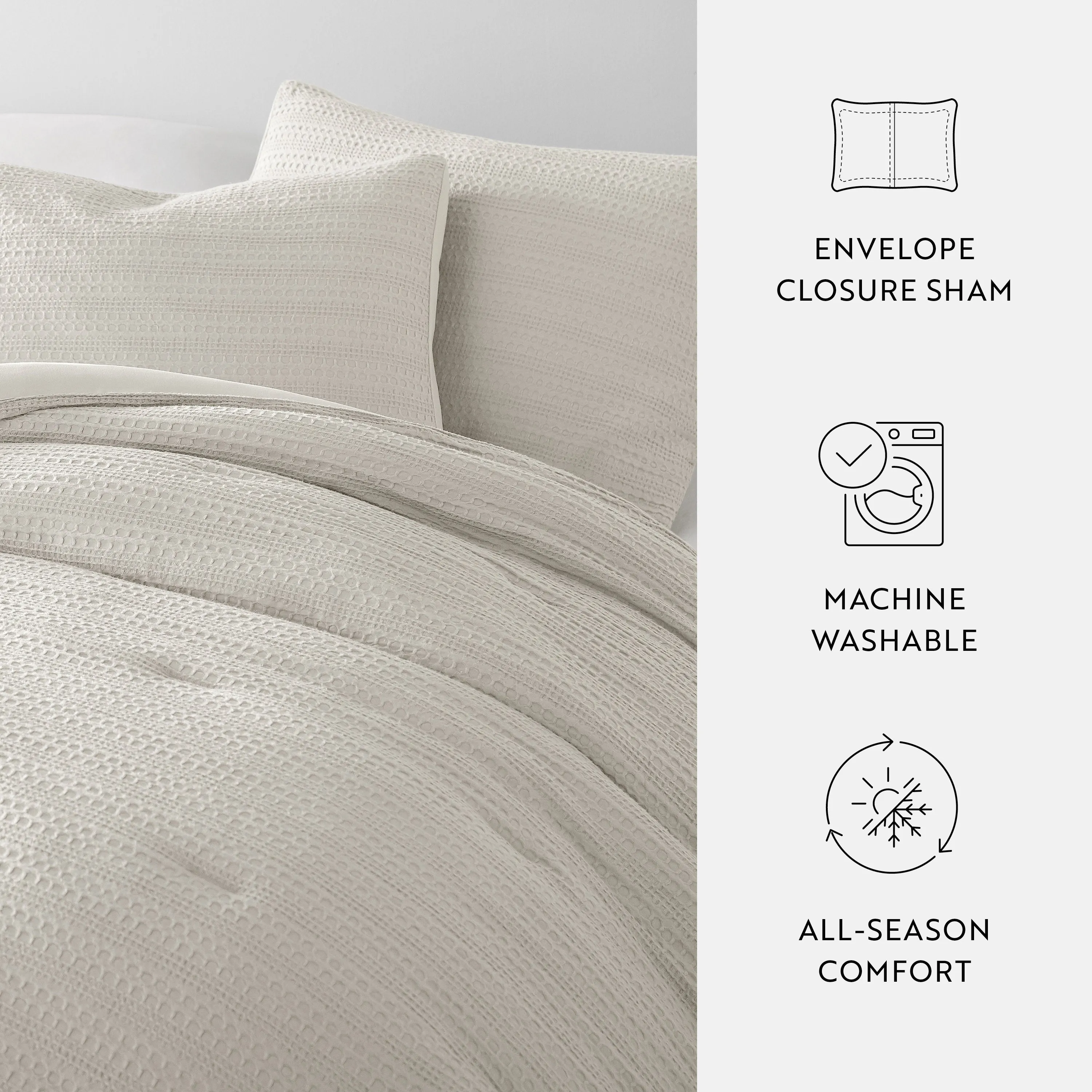 Waffle Textured Comforter Set (Sale)