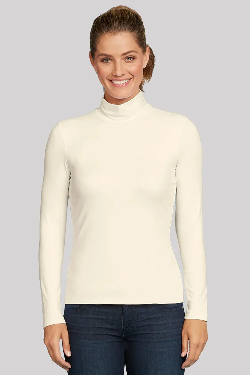 Women's Judy P | Turtleneck Long Sleeve Top | Pearl