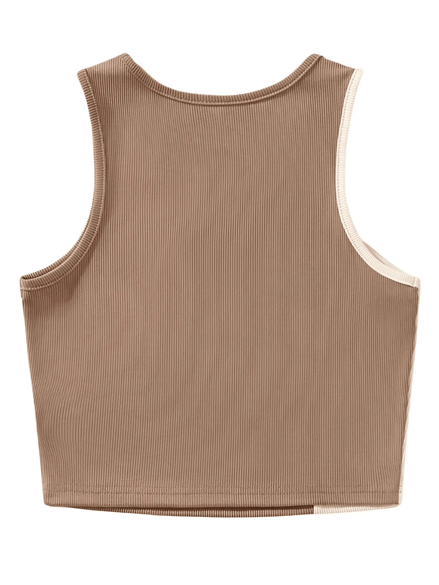 Women's Ribbed Knit Color Block Tank Top