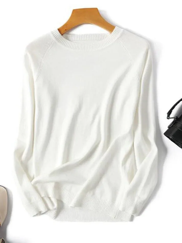 Women's Stylish Striped Knitted Pullover Sweater with Round Neck | Ideal for Autumn/Winter