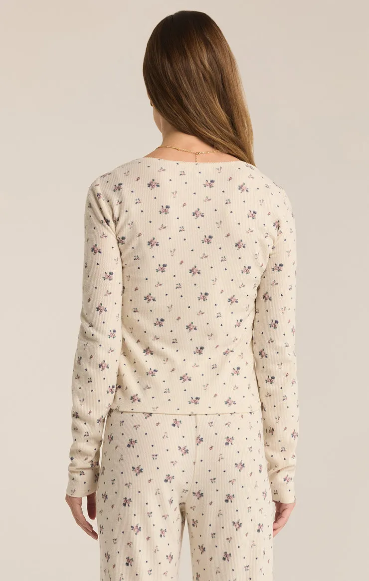 Z-Supply Tess Rosebud Long Sleeve Top - SEA SALT